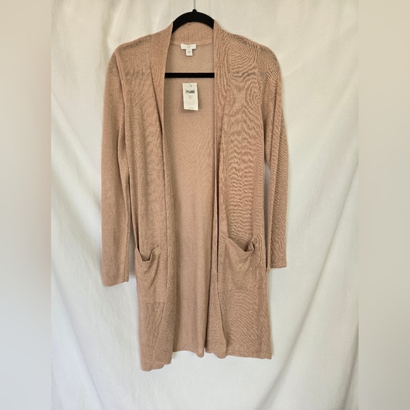 J. Jill Chablis Elegant Soft Pink Loose Knit Open Front Cardigan Size XS - Picture 1 of 8